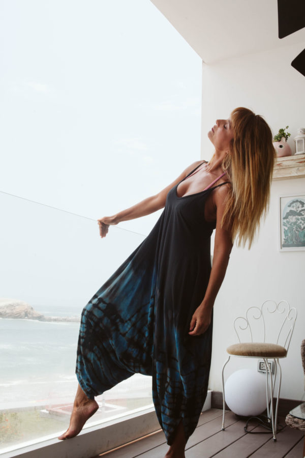 Vestido Jersey licra largo Niihau - Pintado a mano